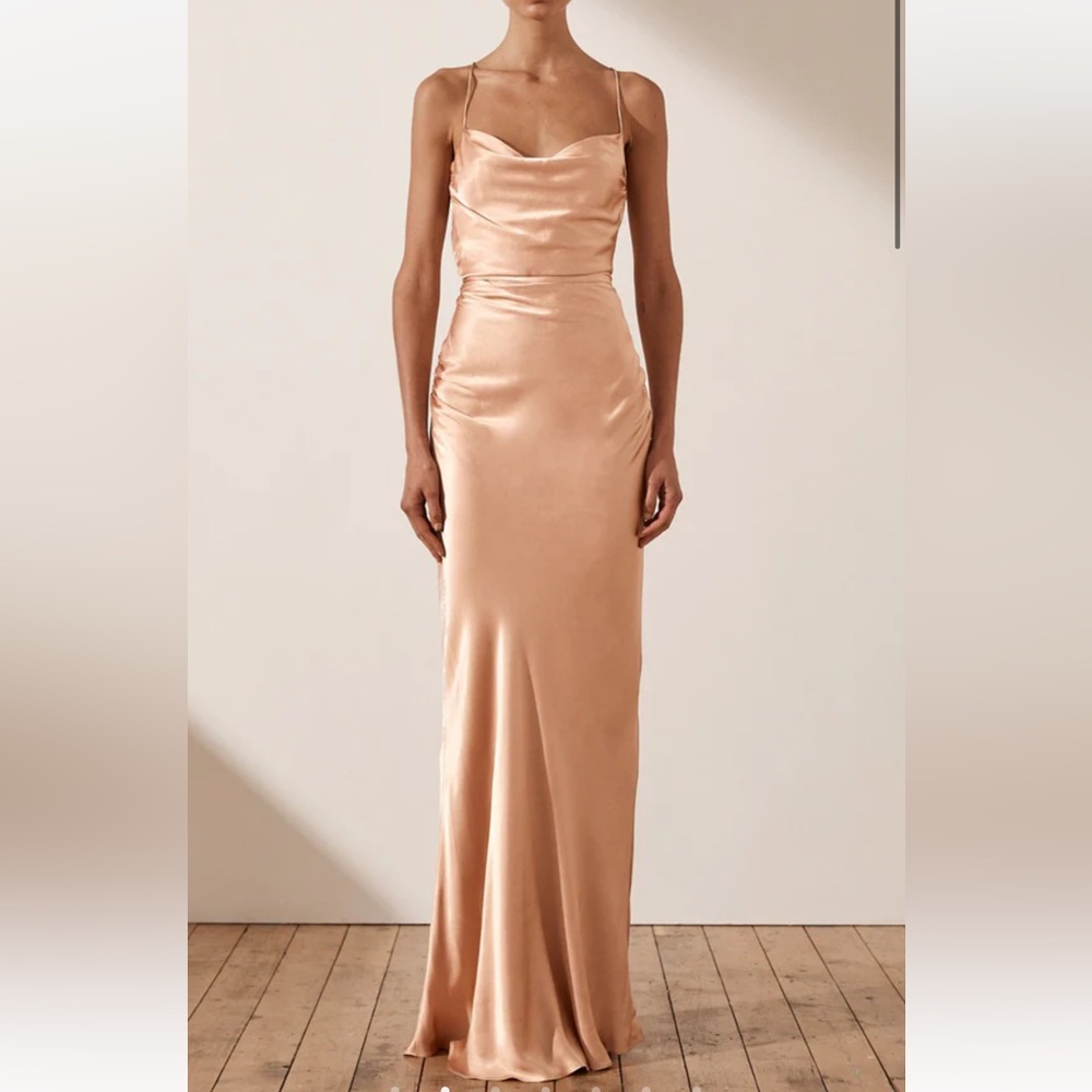 Shonajoy LA LUNE LACE BACK MAXI DRESS - DESERT ROSE